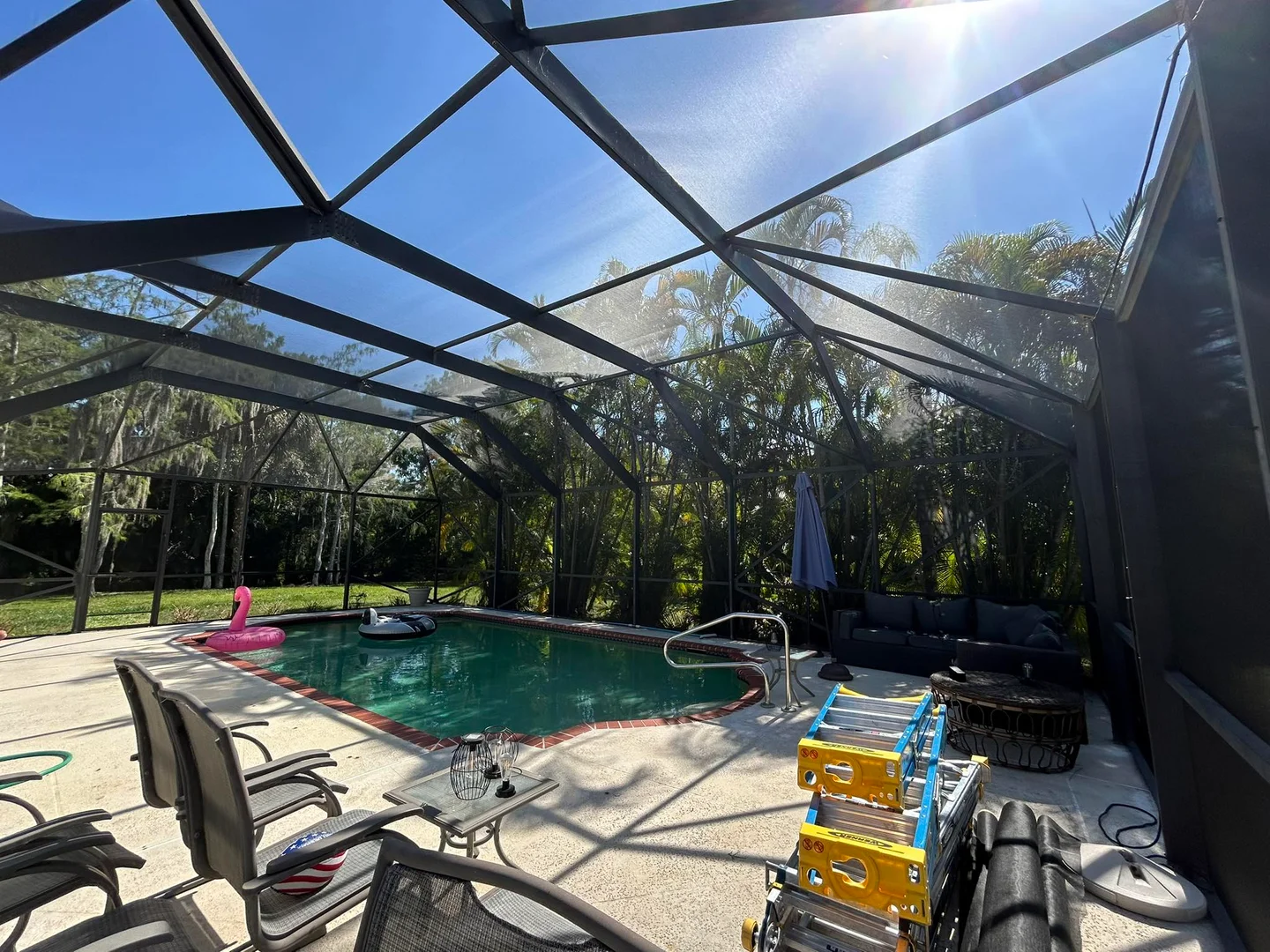 Rescreened pool enclosure in Jupiter FL