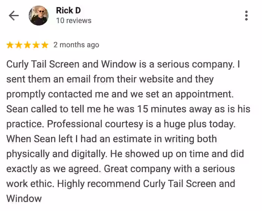 5-star Google review from satisfied customer