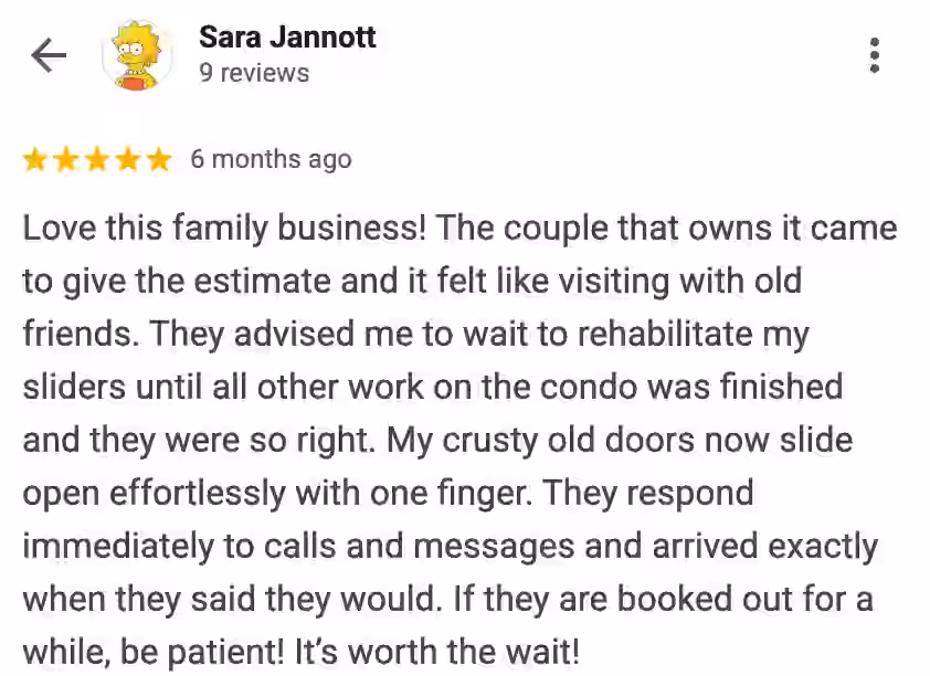 5-star Google review from satisfied customer